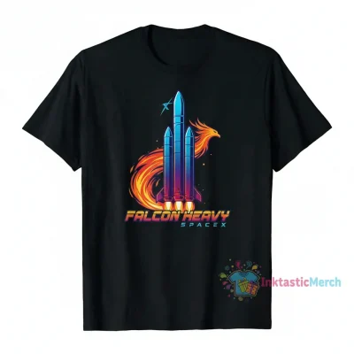 SpaceX Falcon Heavy Logo T-Shirt for Men - Black, Size S