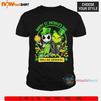St. Patrick's Day Jack Skellington & Grinch Dollar General Shirt