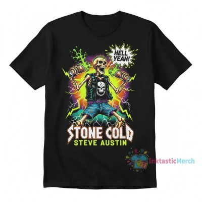 Stone Cold Steve Austin "Hell Yeah" Skeleton T-Shirt | Official Wrestling Fan Apparel