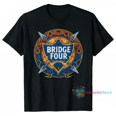 Bridge Four Stormlight Spear Heavyweight T-Shirt - Black, Size S