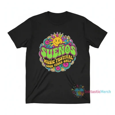 Sueños Music Festival Happy Face Tee - Durable & Vibrant