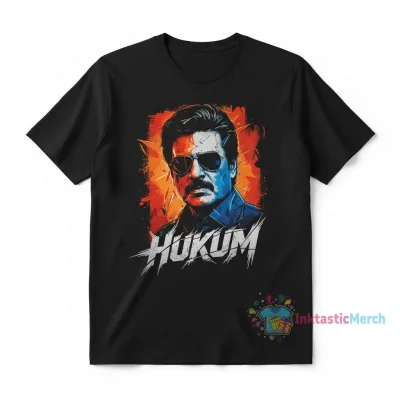 Superstar Rajinikanth Hukum T-Shirt - Men's Heavyweight - Black (Size S)