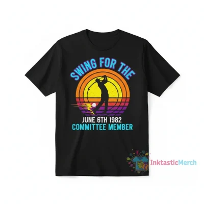 Swing For The Retarded Shirt - June 6th 1982 Committee Member Funny Golf Mugs Black
