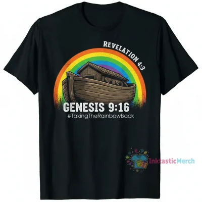 Taking Back The Rainbow Ark Encounter Inspired Men's Heavyweight T-Shirt - Black