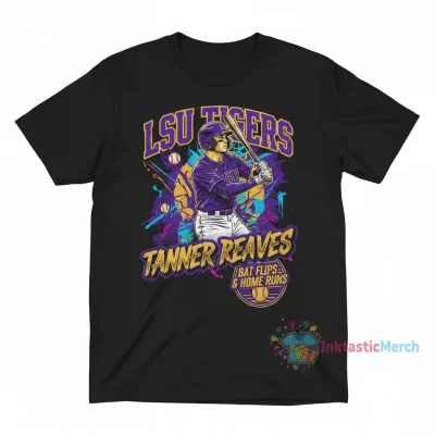Tanner Reaves LSU Tigers Baseball Airbrush 90s Bootleg T-Shirt