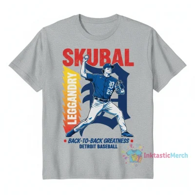 Tarik Skubal Back-to-Back Greatness Detroit Tigers Autographed Signature T-Shirt