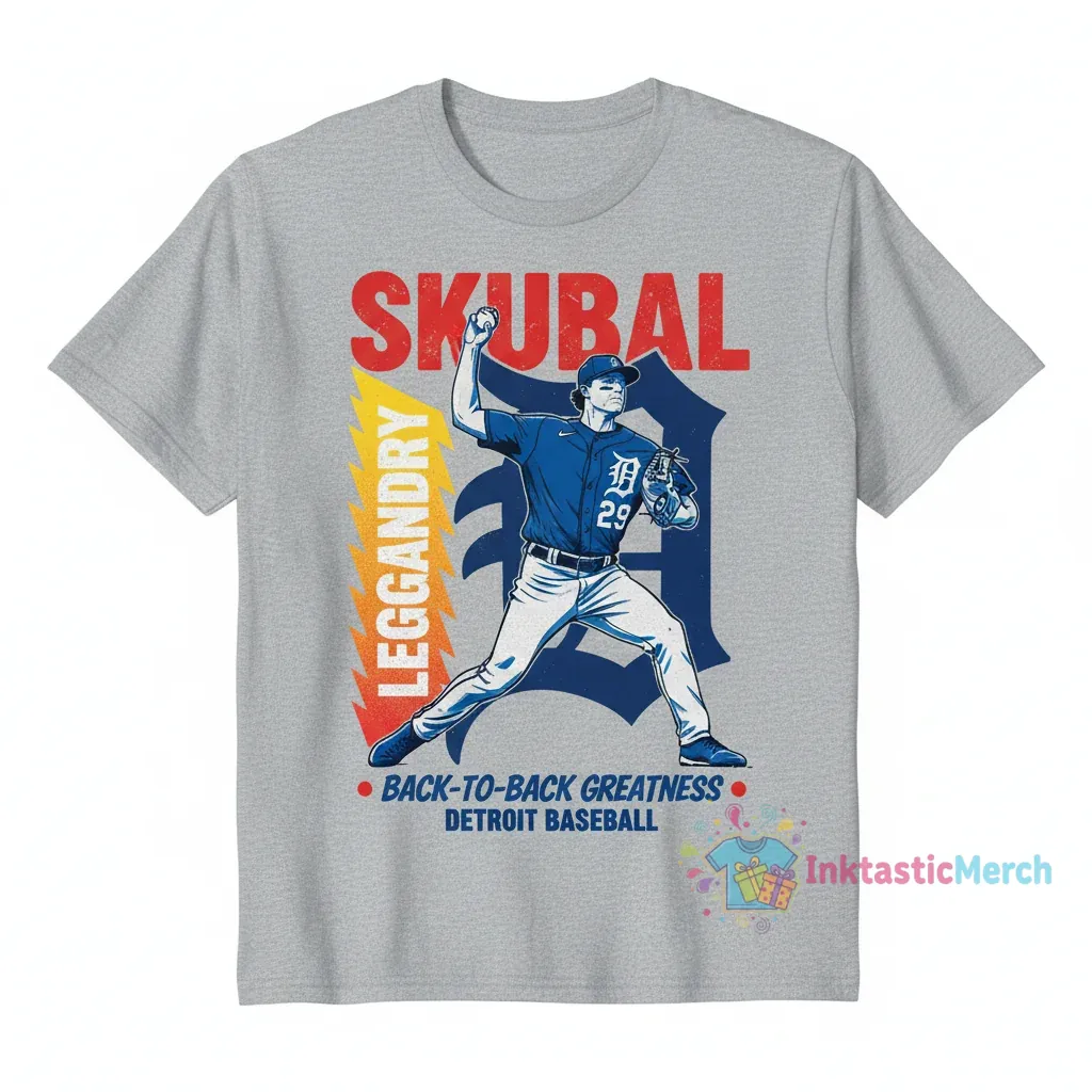 Tarik Skubal Back-to-Back Greatness Detroit Tigers Autographed Signature T-Shirt 1 Tarik Skubal Back-to-Back Greatness Detroit Tigers Autographed Signature T-Shirt