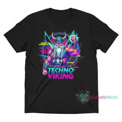 Techno Viking Men's Heavyweight T-Shirt - Black (Size S)