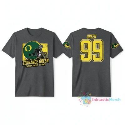 Terrance Green 99 Oregon Ducks Football Helmet 2-Sided Tee