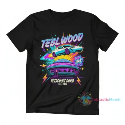 Tesla Hollywood Retro Diner T-Shirt - Classic Style