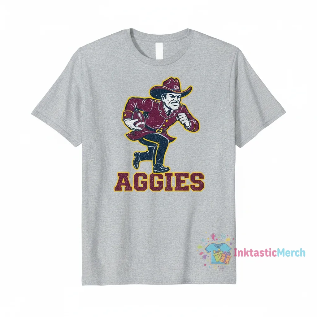 Texas A&M Aggies Ol' Sarge Football Mascot T-Shirt 1 Texas A&M Aggies Ol' Sarge Football Mascot T-Shirt