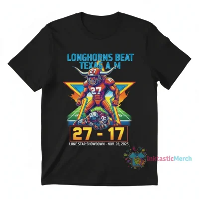 Texas Longhorns Beat Texas A&M 27-17 Lone Star Showdown Mascot T-Shirt
