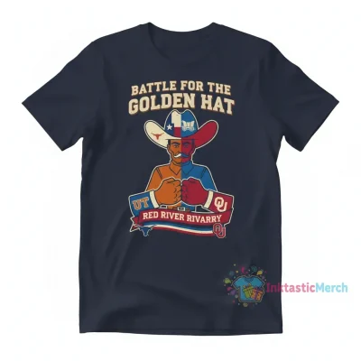 Texas Longhorns vs. Oklahoma Sooners Red River Rivalry Golden Hat T-Shirt