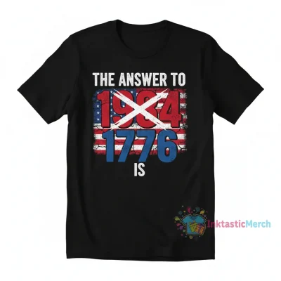 The Answer To 1984 Is 1776 Active T-Shirt - Hawaiians Brick Vertical Black - Size S