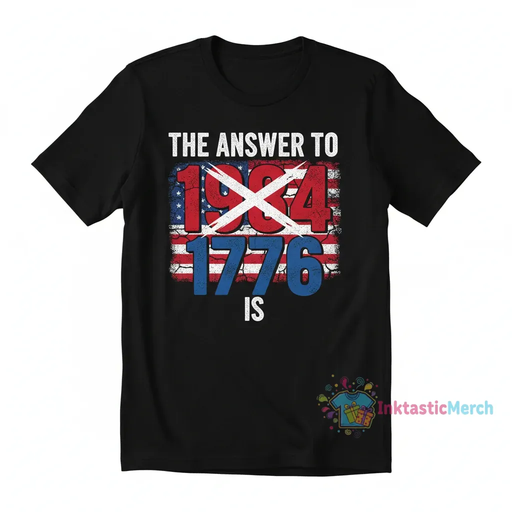 The Answer To 1984 Is 1776 Active T-Shirt - Hawaiians Brick Vertical Black - Size S 1 The Answer To 1984 Is 1776 Active T-Shirt - Hawaiians Brick Vertical Black - Size S