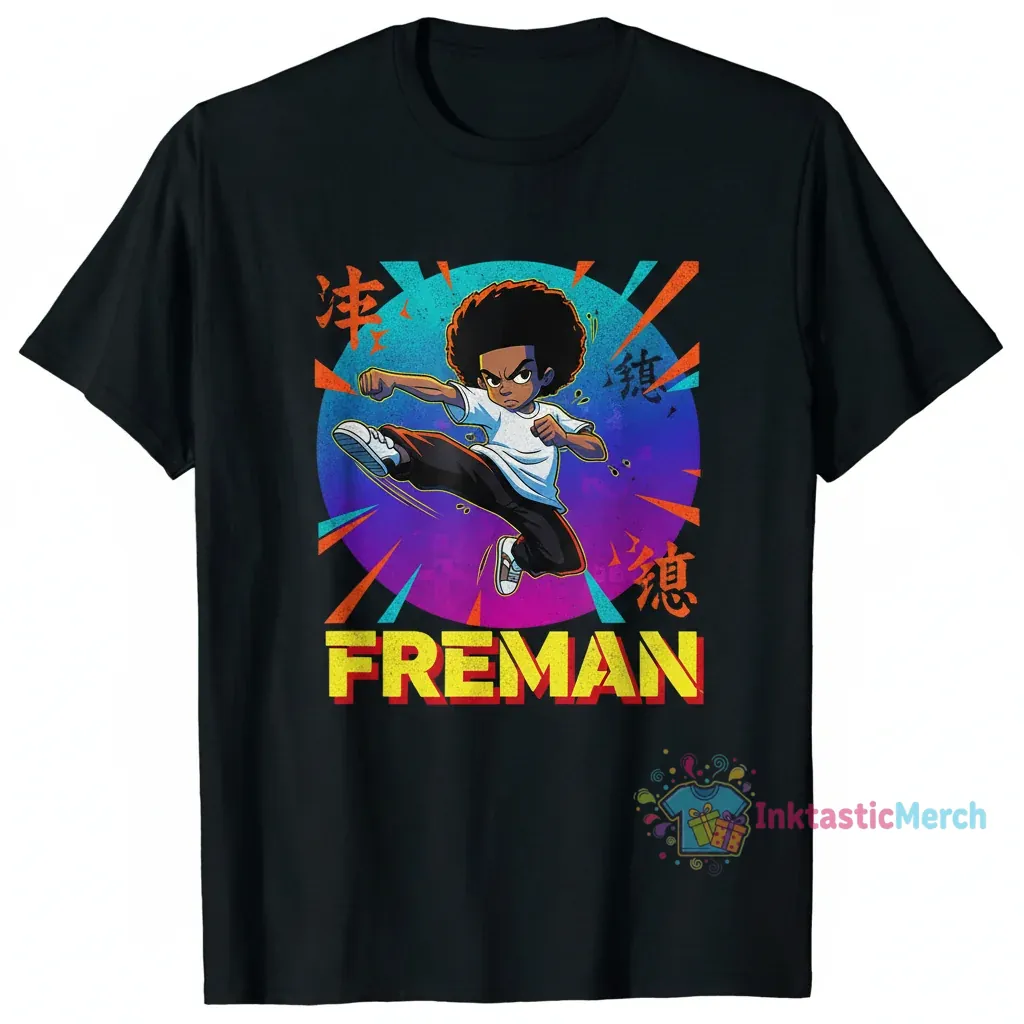 The Boondocks Huey Men's Heavyweight T-Shirt - Black, Size S 1 The Boondocks Huey Men's Heavyweight T-Shirt - Black, Size S