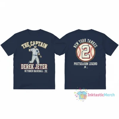 Derek Jeter October Baseball "The Captain" 2-Sided Tee
