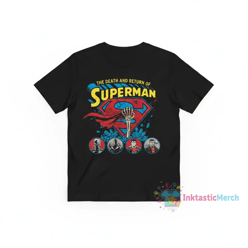 Superman Death & Return Comic Logo Tee 1 Superman Death & Return Comic Logo Tee