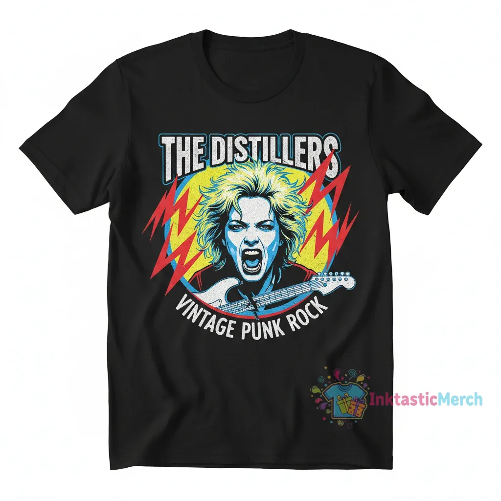 The Distillers Vintage Punk Rock Band Tee - Black 1 The Distillers Vintage Punk Rock Band Tee - Black