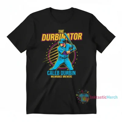 Caleb Durbin 'The Durbinator' Milwaukee Brewers Slugger Swing Baseball T-Shirt