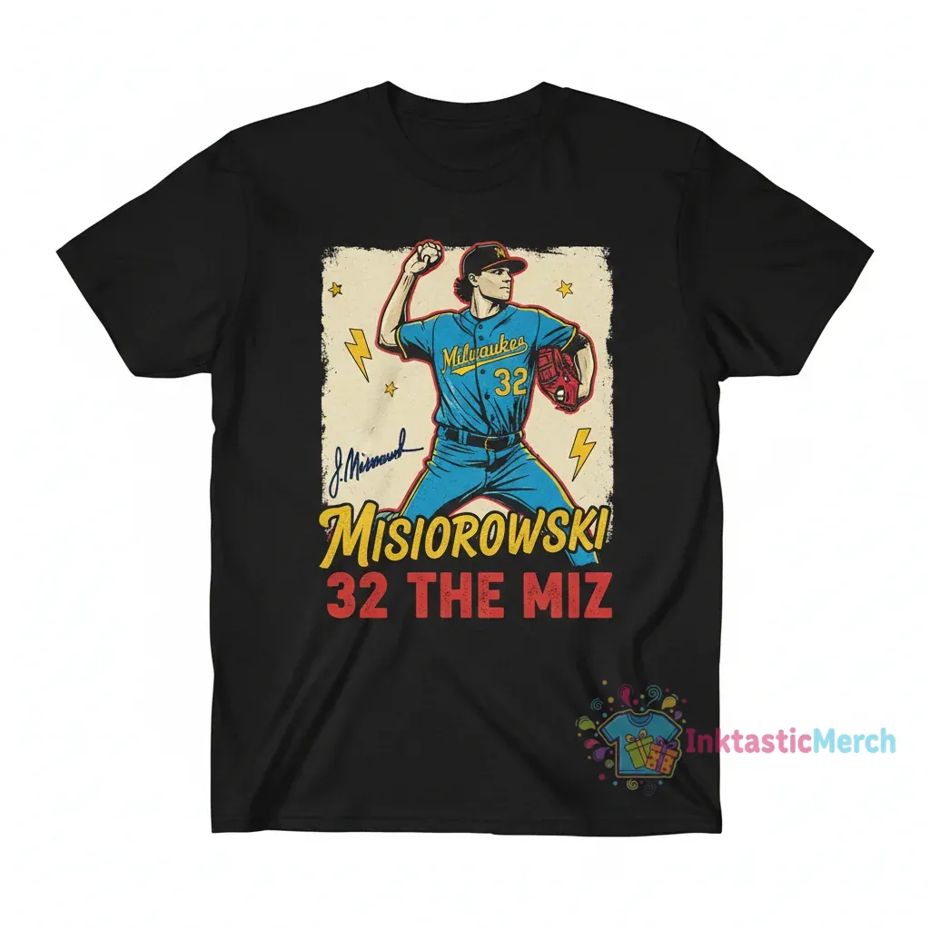 The Miz 32 Jacob Misiorowski Milwaukee Baseball Autographed Shirt 1 The Miz 32 Jacob Misiorowski Milwaukee Baseball Autographed Shirt