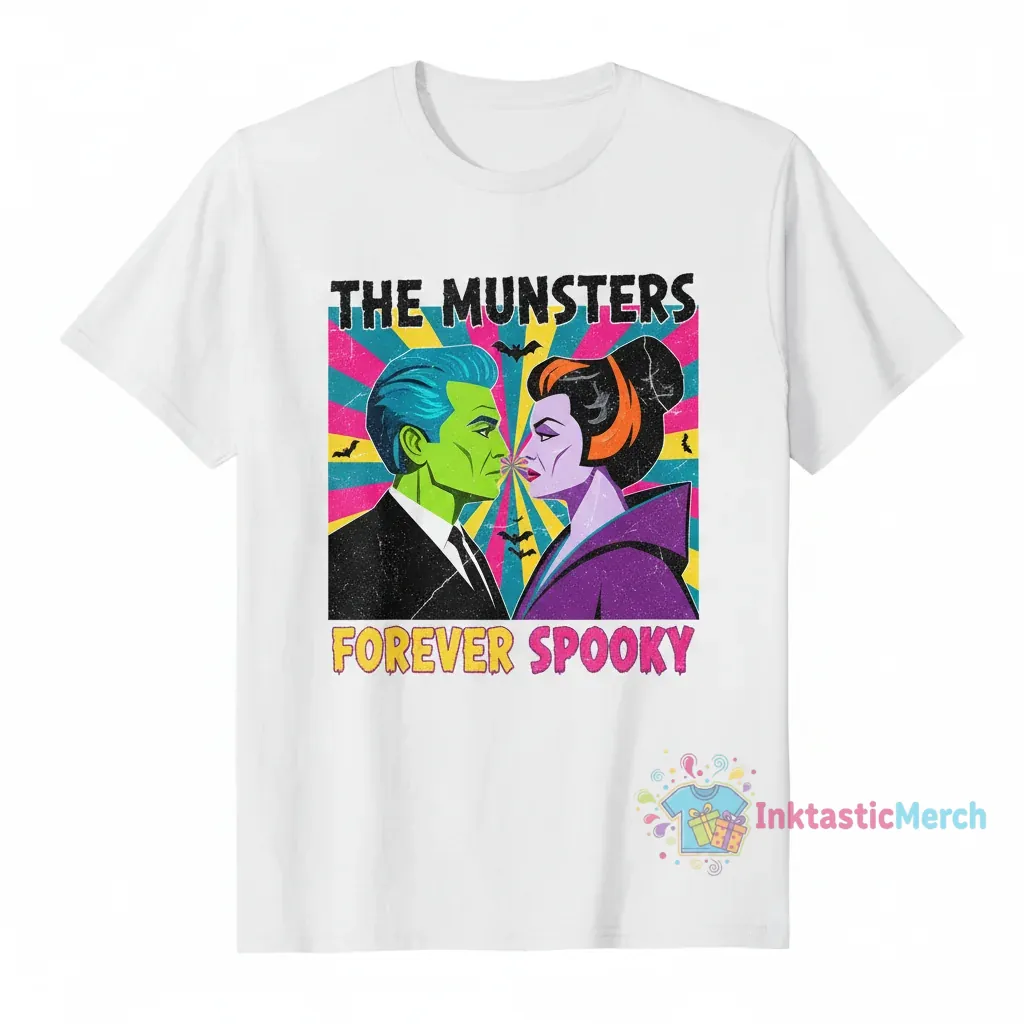 The Munsters Herman & Lily Munster Fan T-Shirt - Durable, Vibrant & Comfortable 1 The Munsters Herman & Lily Munster Fan T-Shirt - Durable, Vibrant & Comfortable