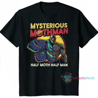 Mysterious Mothman Shirt: Half Moth, Half Man Design