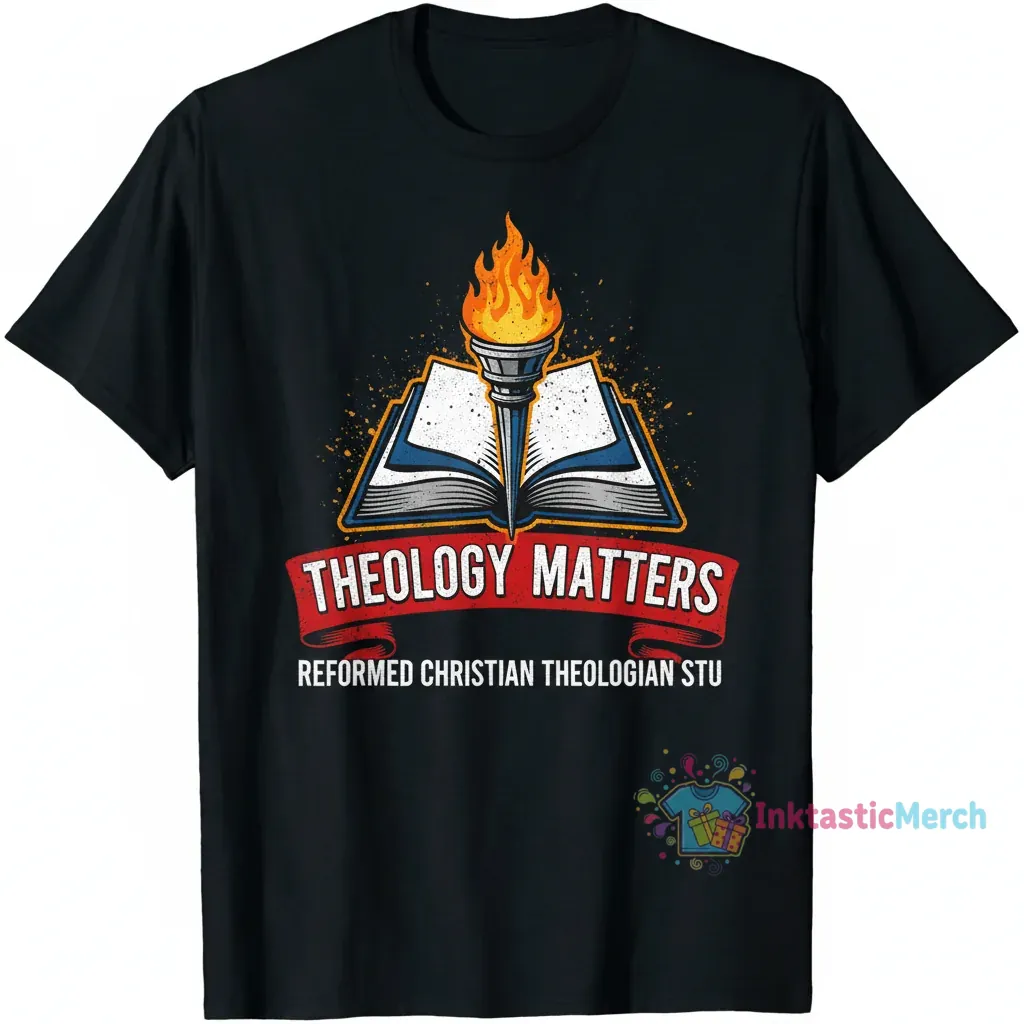 Theology Matters Reformed Christian T-Shirt | Men's Heavyweight S Black 1 Theology Matters Reformed Christian T-Shirt | Men's Heavyweight S Black