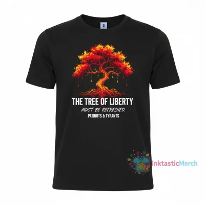 Thomas Jefferson 'Tree of Liberty' Heavyweight T-Shirt - Black (Size S)