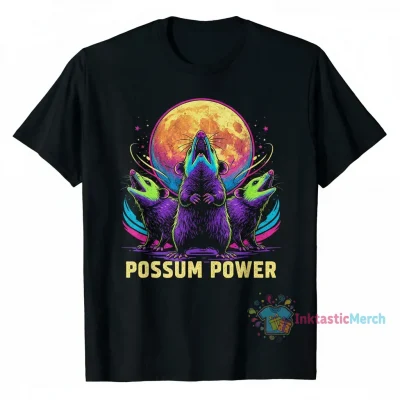 Three Possums Moon Shirt, Howling at Moon Shirt, Funny Possum Shirt, Opossum shirt Men's Heavyweight T-shirt