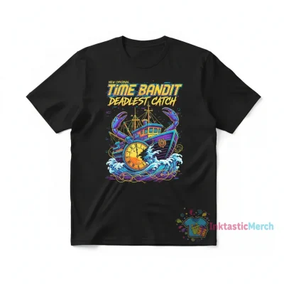 Time Bandit Deadliest Catch T-Shirt: Durable Black Heavyweight Cotton - Men's Size S