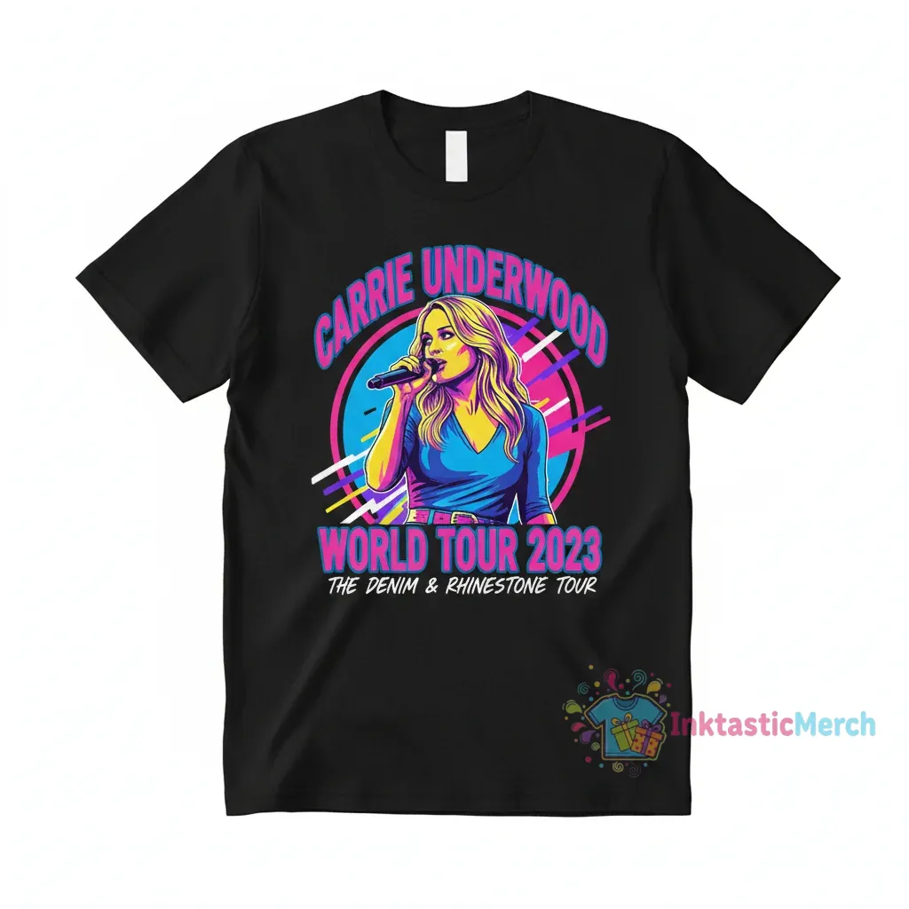 Carrie Underwood 2023 World Tour Concert Men's Heavyweight T-Shirt - Black, Size S 1 Carrie Underwood 2023 World Tour Concert Men's Heavyweight T-Shirt - Black, Size S