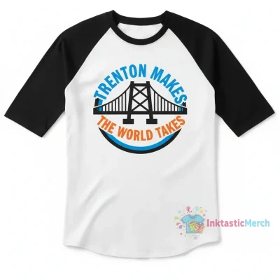 Trenton Makes, The World Takes: Iconic Baseball Tee - Men's S, White/Black