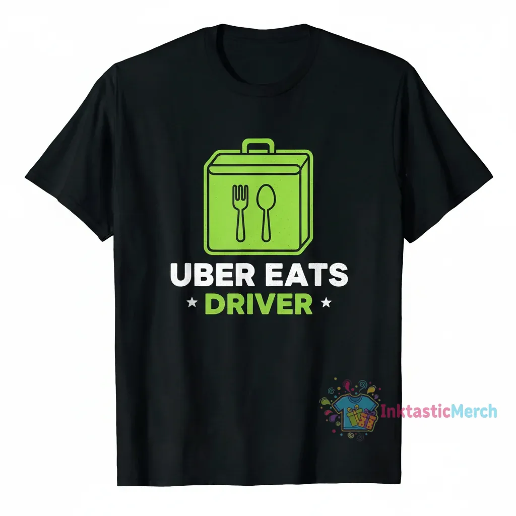 UBER Eats Driver Classic T-Shirt - Men's S Black 1 UBER Eats Driver Classic T-Shirt - Men's S Black