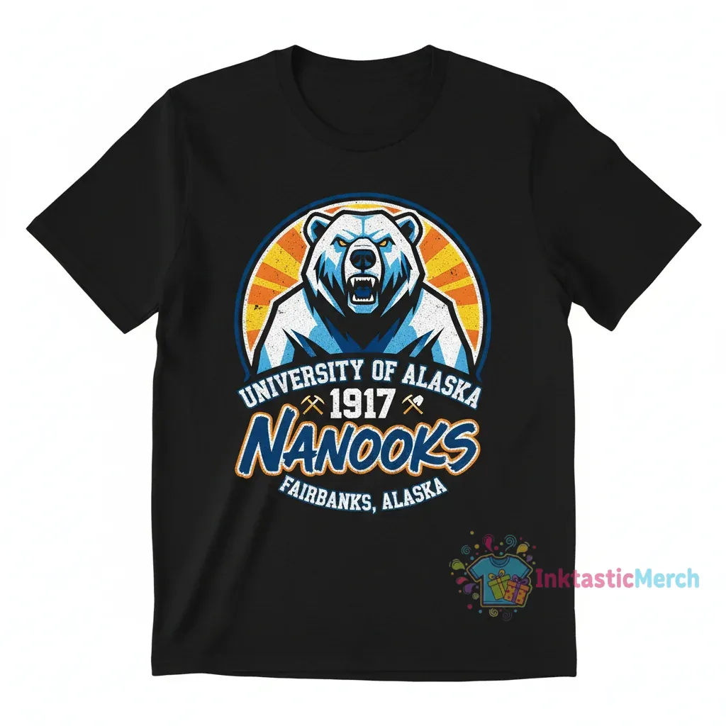 University of Alaska Fairbanks Nanooks 1917 Mascot T-Shirt 1 University of Alaska Fairbanks Nanooks 1917 Mascot T-Shirt