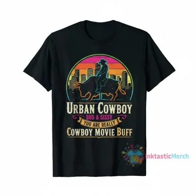 Urban Cowboy: Vintage Movie Inspired Heavyweight Tee - Black
