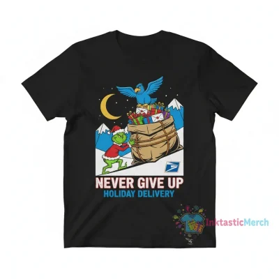 USPS x Grinch "Christmas Never Give Up" T-Shirt