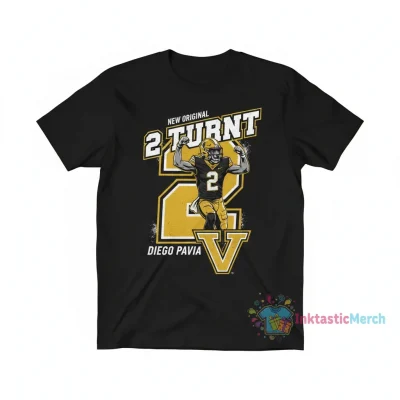 Vanderbilt Commodores Football Diego Pavia "2 Turnt" T-Shirt