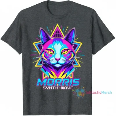 Vintage 80s Morris Cat Shirt Men's Heavyweight T-shirt M Sport grey