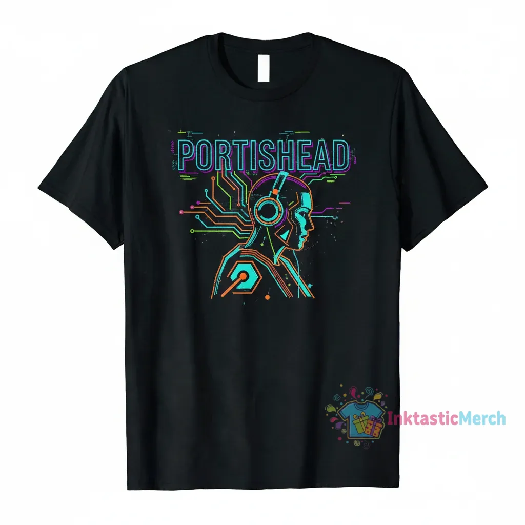 Vintage 90s Portishead Band T-Shirt Men's Heavyweight Black - Size S 1 Vintage 90s Portishead Band T-Shirt Men's Heavyweight Black - Size S