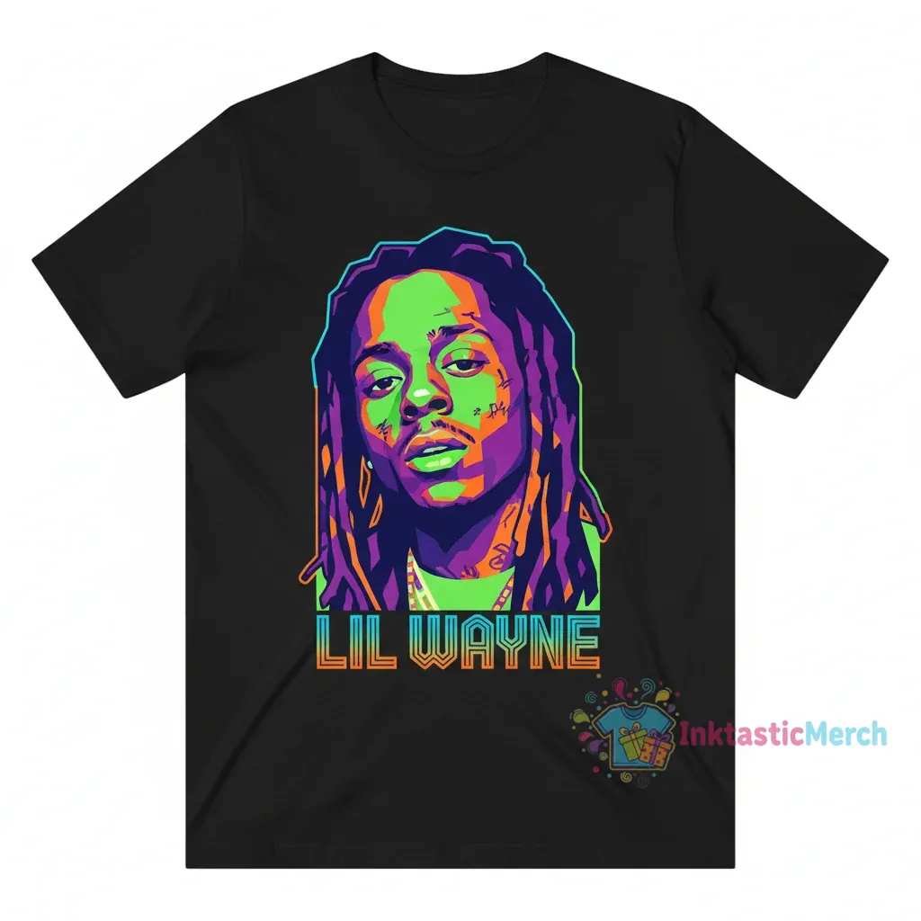 Vintage Lil Wayne Graphic T-Shirt - Men's Jersey Short Sleeve Tee (XL, Turquoise) 1 Vintage Lil Wayne Graphic T-Shirt - Men's Jersey Short Sleeve Tee (XL, Turquoise)