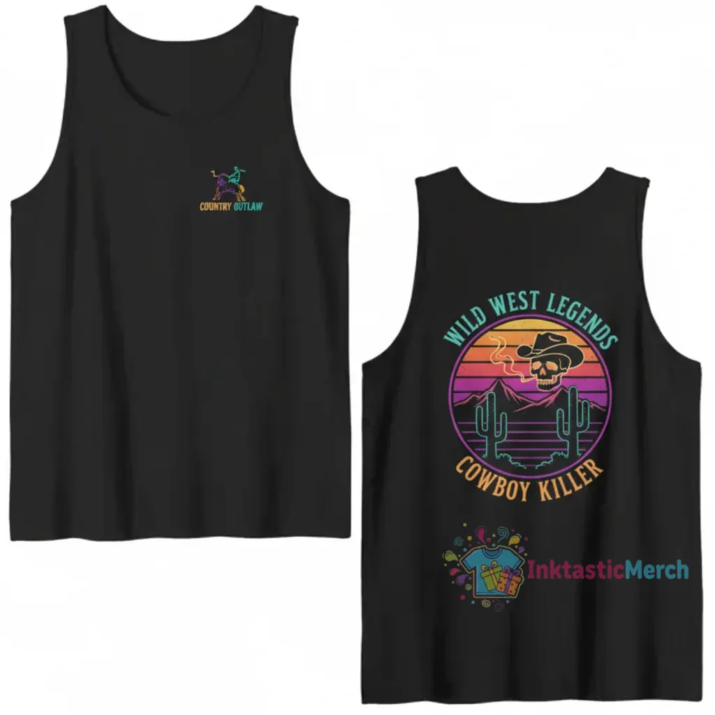 Vintage Marlboro Cowboy Wild West Double Sided Tank Tops, Country Music, Cowboy Killer. Men's Classic Tank M Black 1 Vintage Marlboro Cowboy Wild West Double Sided Tank Tops, Country Music, Cowboy Killer. Men's Classic Tank M Black