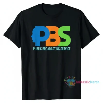 Vintage PBS Logo Men's Heavyweight T-Shirt - Black, Size S