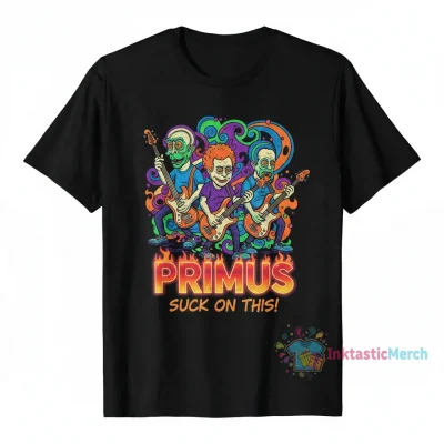 Vintage Primus Band Tribute Men's Heavyweight T-shirt - Black, Size S