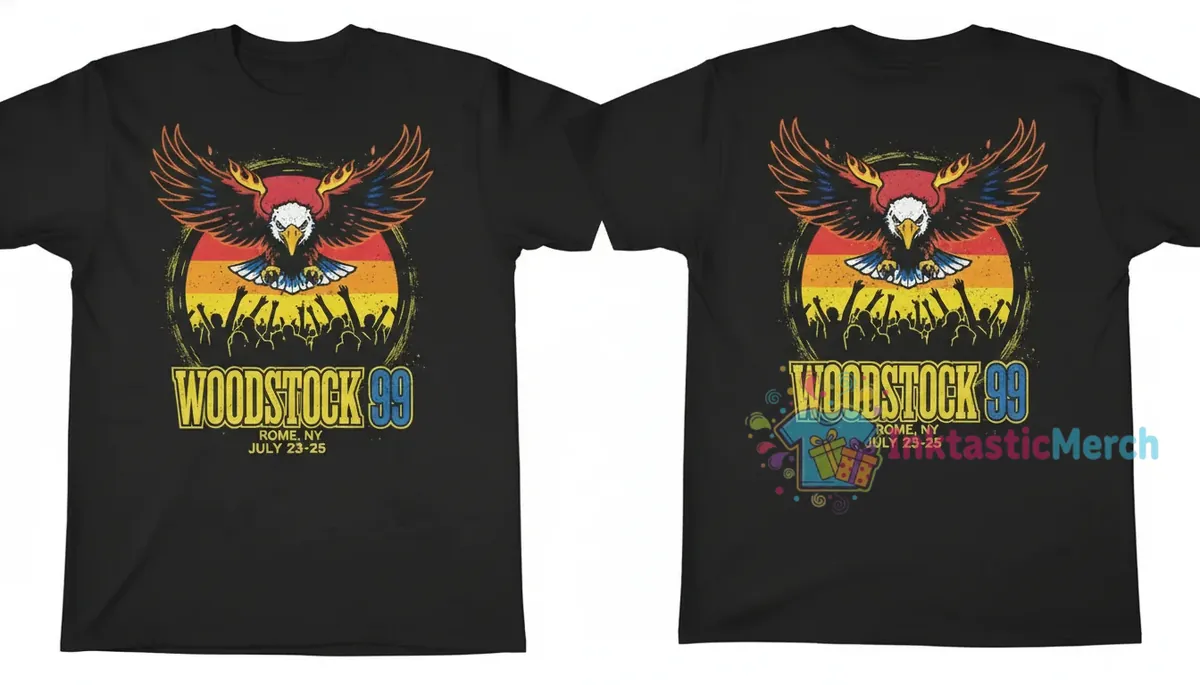 Vintage Woodstock 99 Festival T-Shirt Men's Heavyweight T-shirt 1 Vintage Woodstock 99 Festival T-Shirt Men's Heavyweight T-shirt