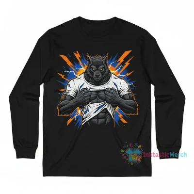 Werewolf-Ripping-Meme-Wolf-Ripping-Shirt Long Sleeve T-Shirts Youth's Classic Long Sleeves XL Black