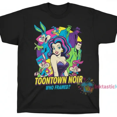 Who Framed Roger Rabbit Vintage T-Shirt - Men's Heavyweight Black (Size S)