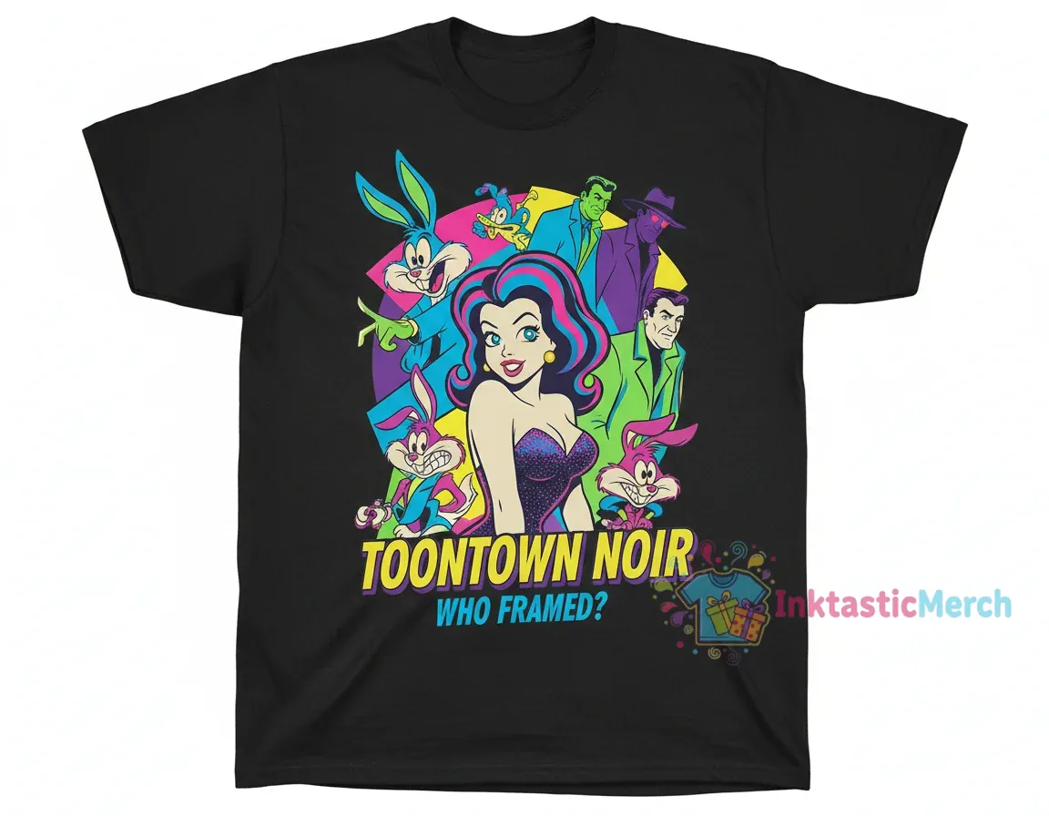 Who Framed Roger Rabbit Vintage T-Shirt - Men's Heavyweight Black (Size S) 1 Who Framed Roger Rabbit Vintage T-Shirt - Men's Heavyweight Black (Size S)