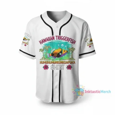 Humuhumunukunukuapua'a Hawaiian Triggerfish Baseball Jersey - Men's XS White