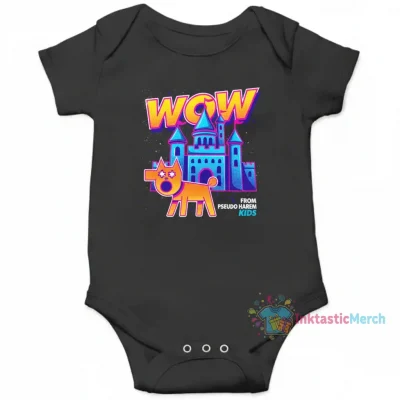 Wow-Shirt-From-Pseudo-Harem Onesies Kids's Short Sleeve Onesie 12M Black